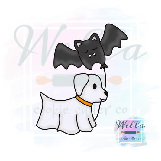 Ghost Dog with Bat Balloon Cookie Cutter