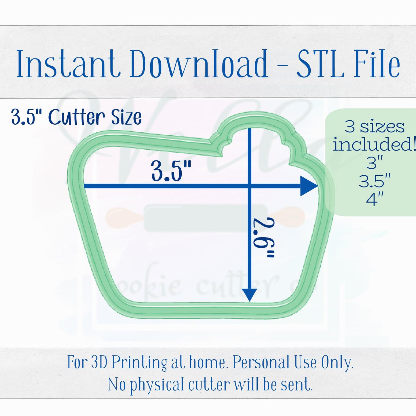 Digital STL File - Camp Park Sign with Emblem Cookie Cutter - 3 Sizes: 3", 3.5", & 4"