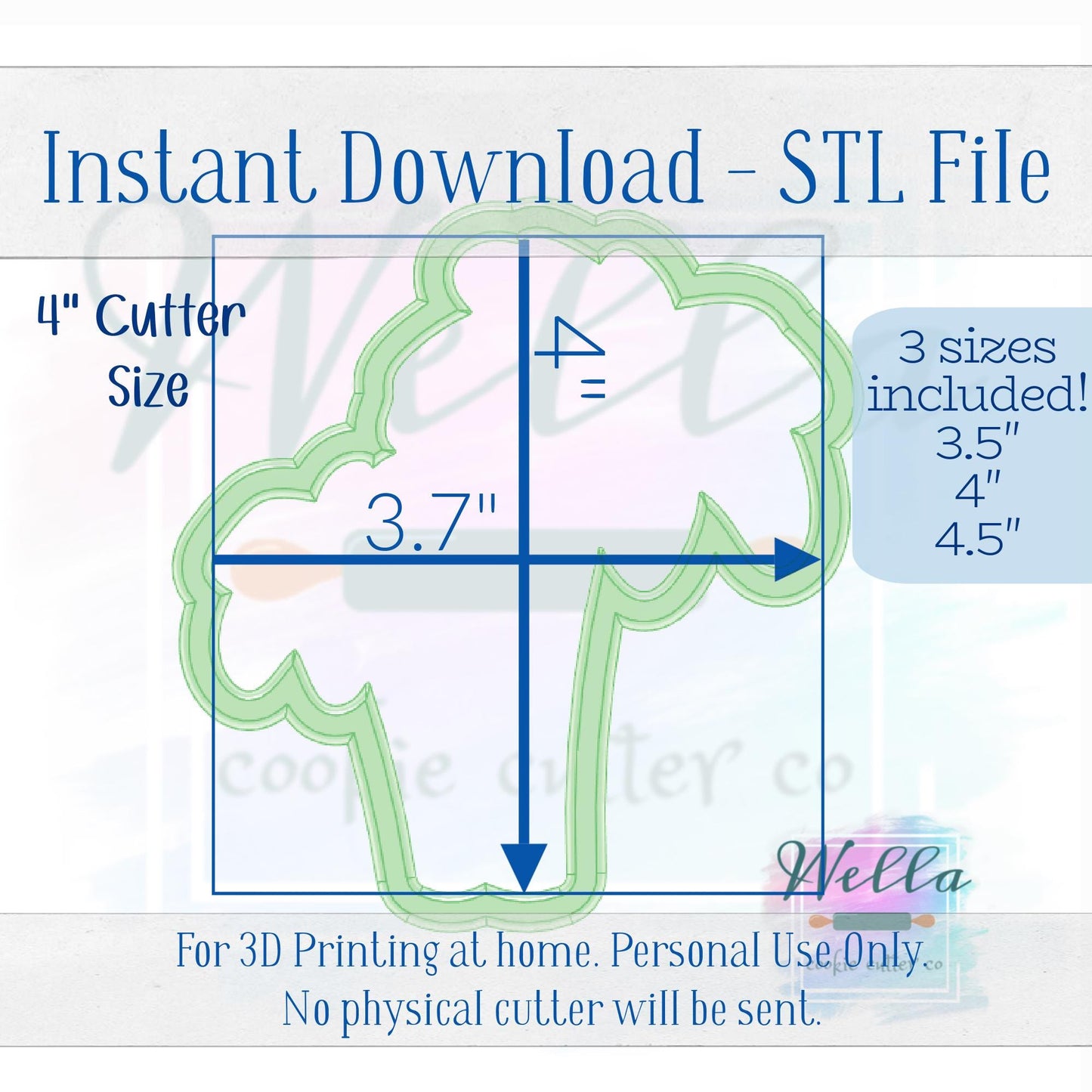 Digital STL File - Palm Trees Cookie Cutter - 3 Sizes Included