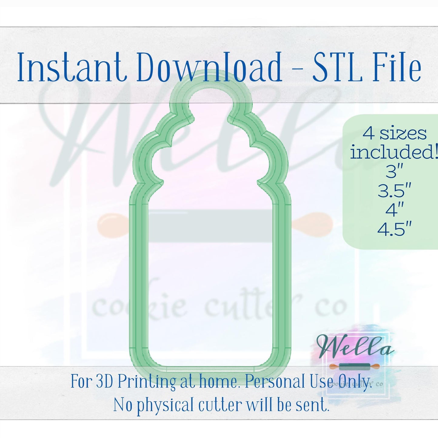 Digital STL File - Baby Bottle Skinny - 4 Sizes: 3" 3.5" 4" & 4.5"