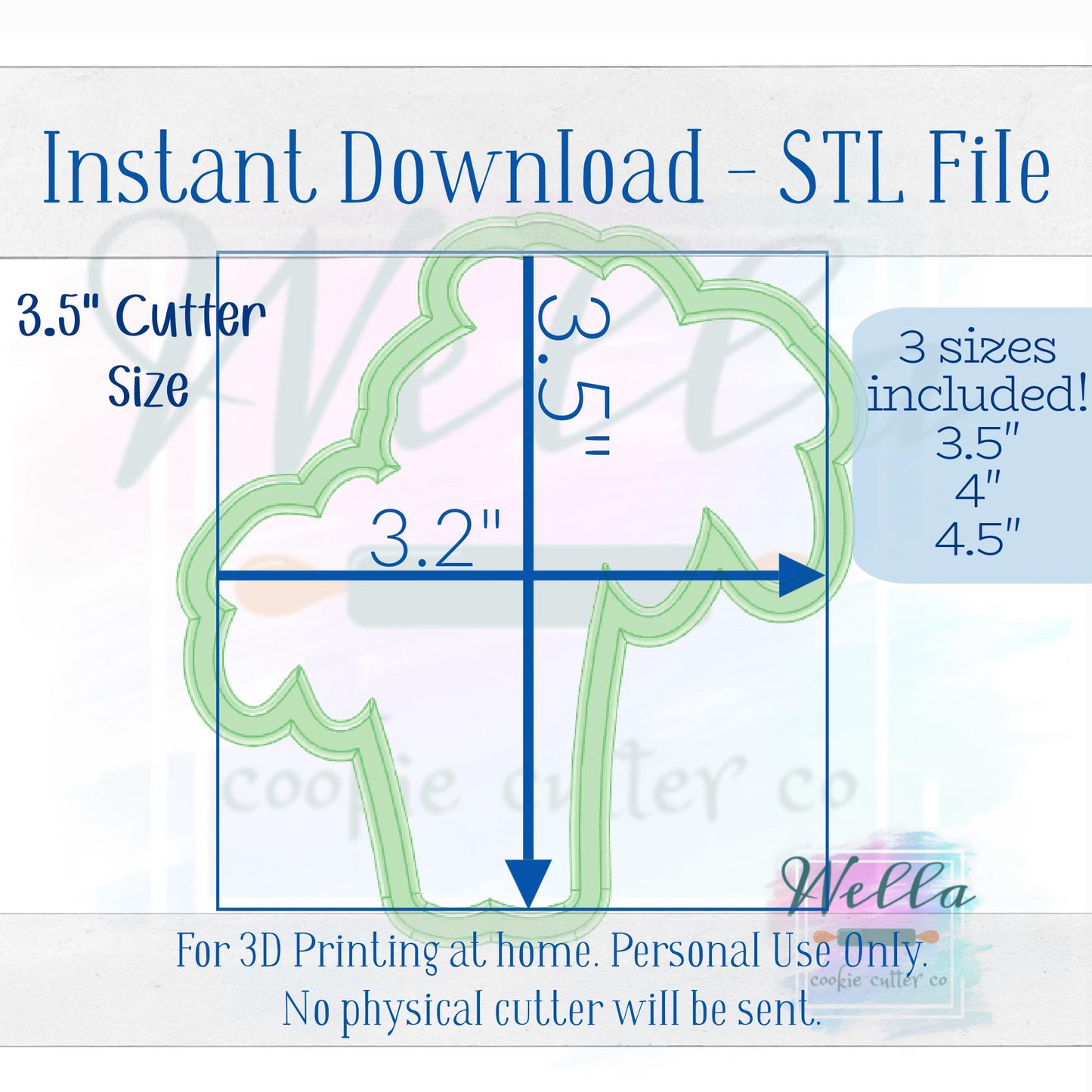 Digital STL File - Palm Trees Cookie Cutter - 3 Sizes Included