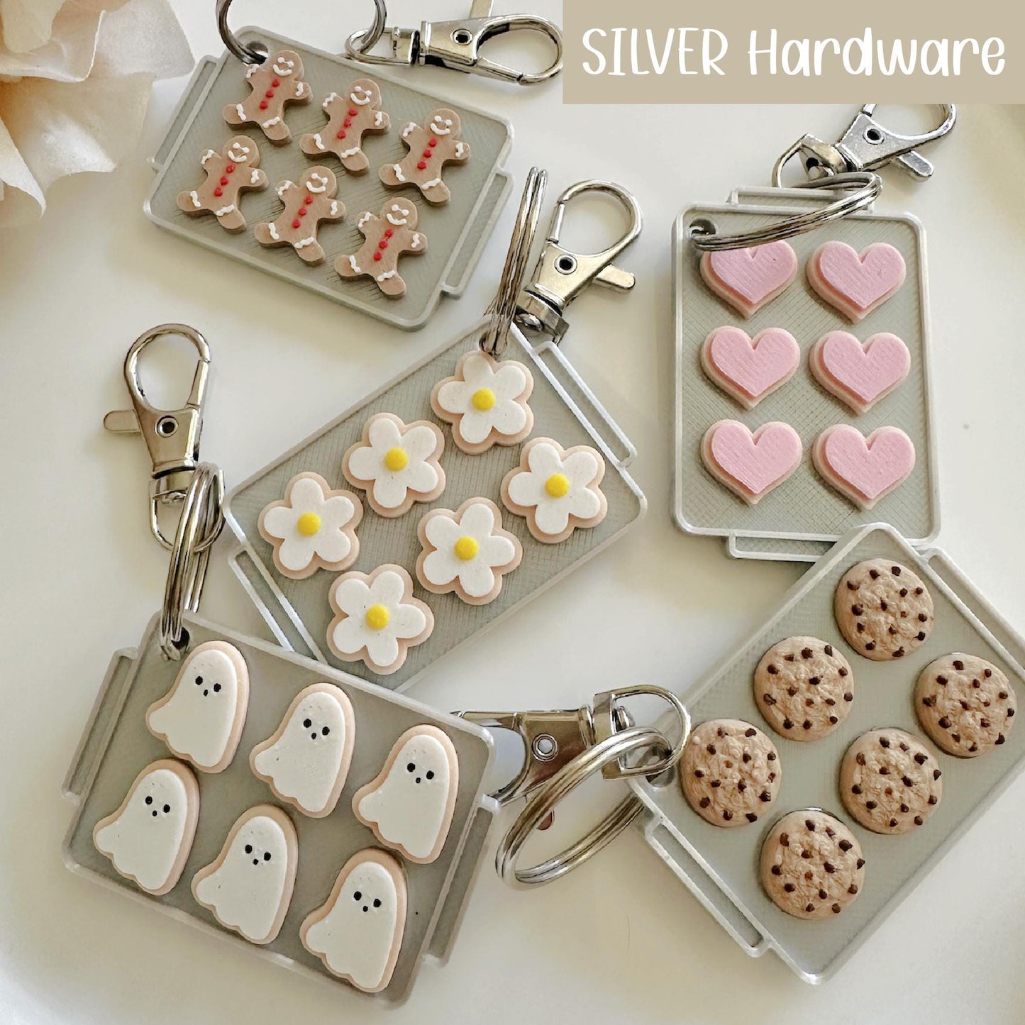 Mini Cookie Baking Tray Keychain with NFC Tag