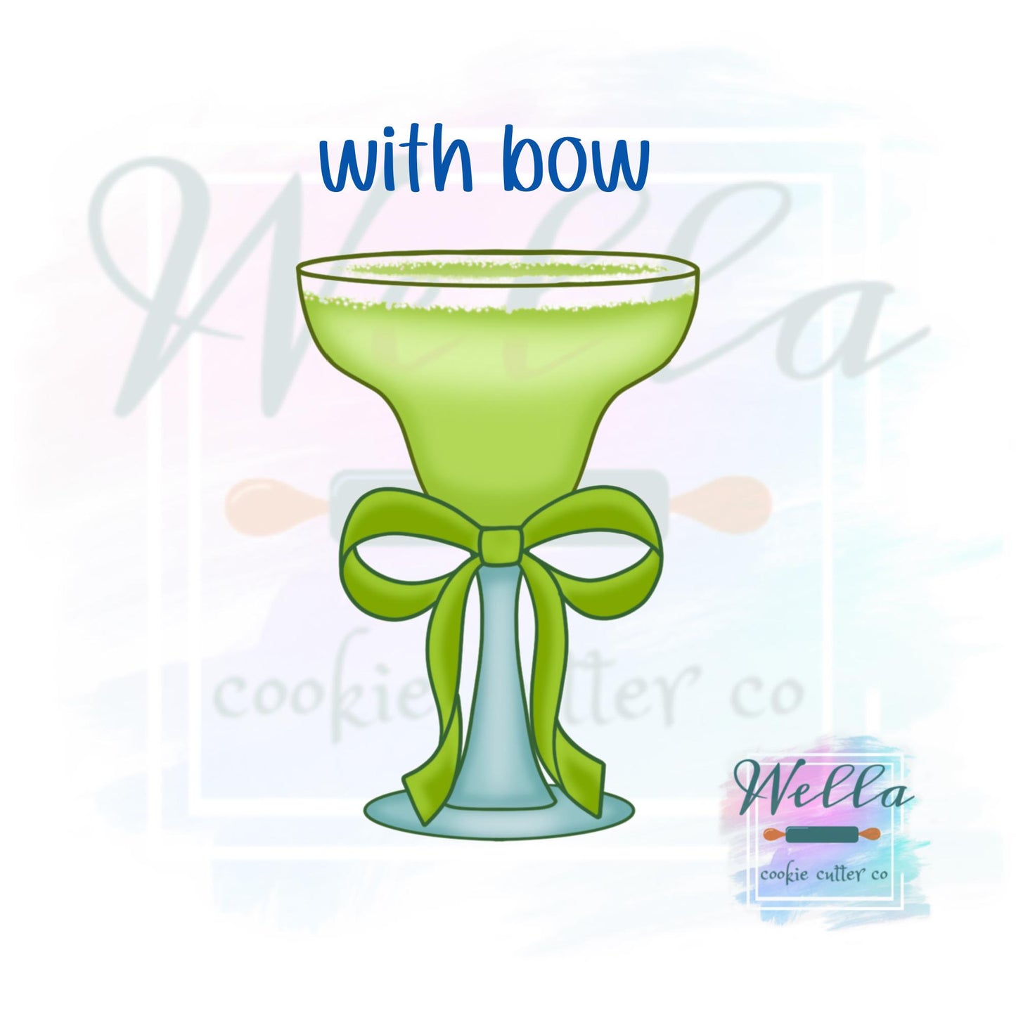 Margarita Cookie Cutter with Bow and Lime Options - 3 Shape Options