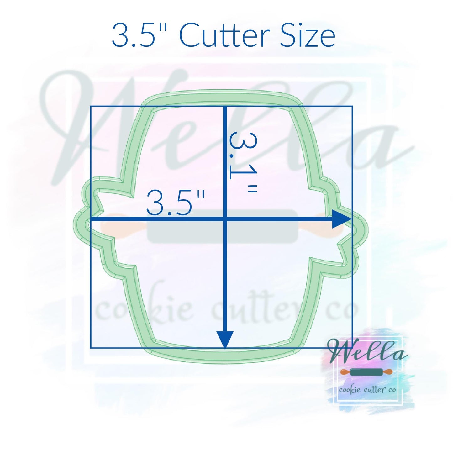 Whiskey Barrel with Banner Cookie Cutter