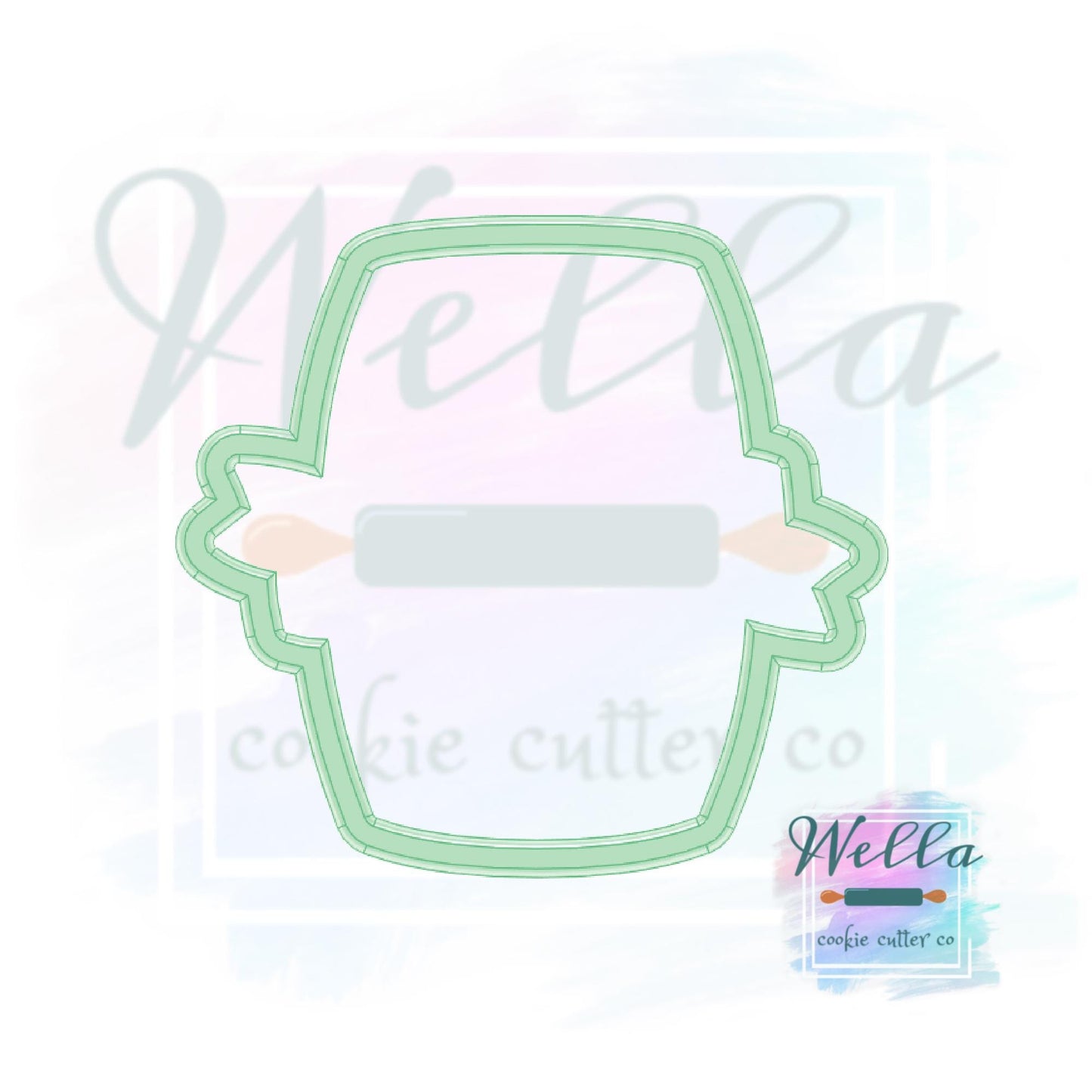 Whiskey Barrel with Banner Cookie Cutter