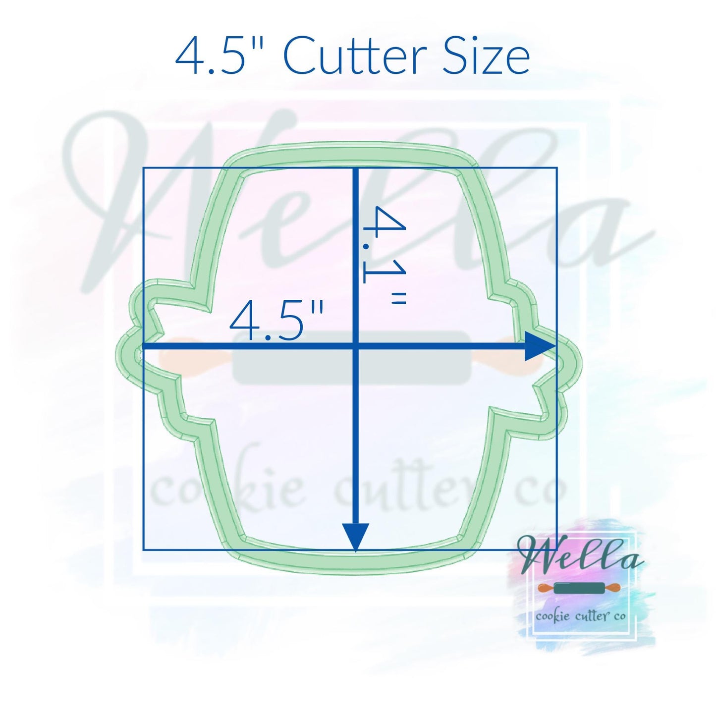 Whiskey Barrel with Banner Cookie Cutter