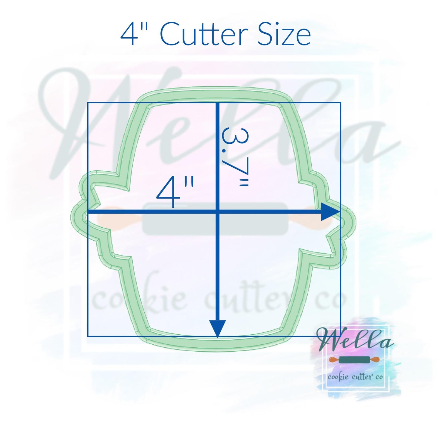 Whiskey Barrel with Banner Cookie Cutter