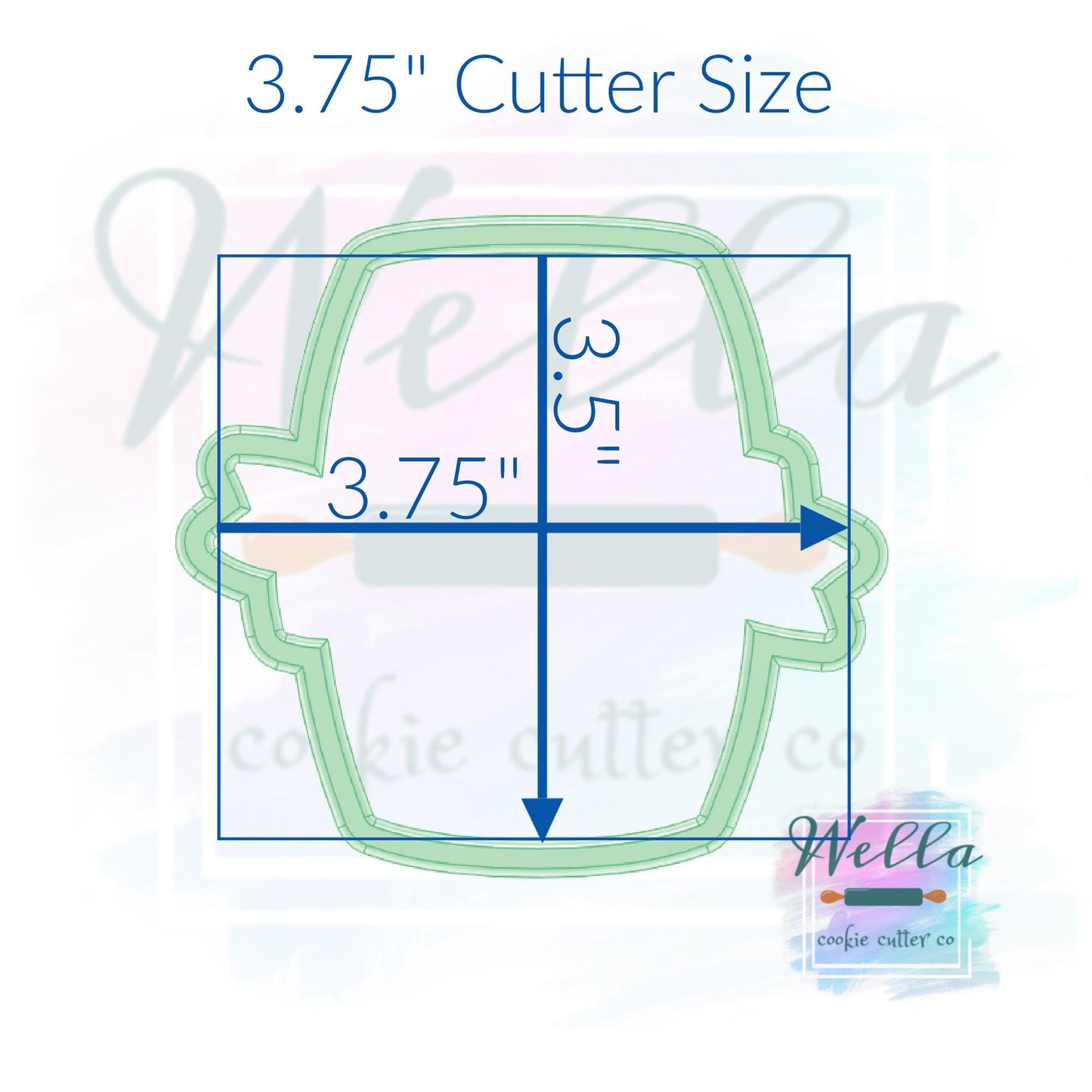 Whiskey Barrel with Banner Cookie Cutter