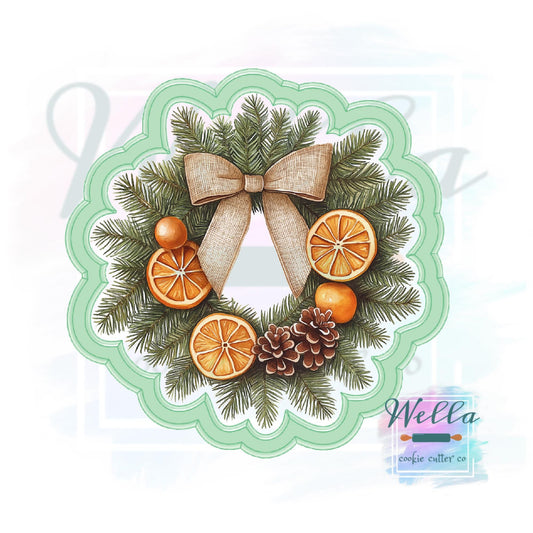 Pine Wreath with Bow Cookie Cutter