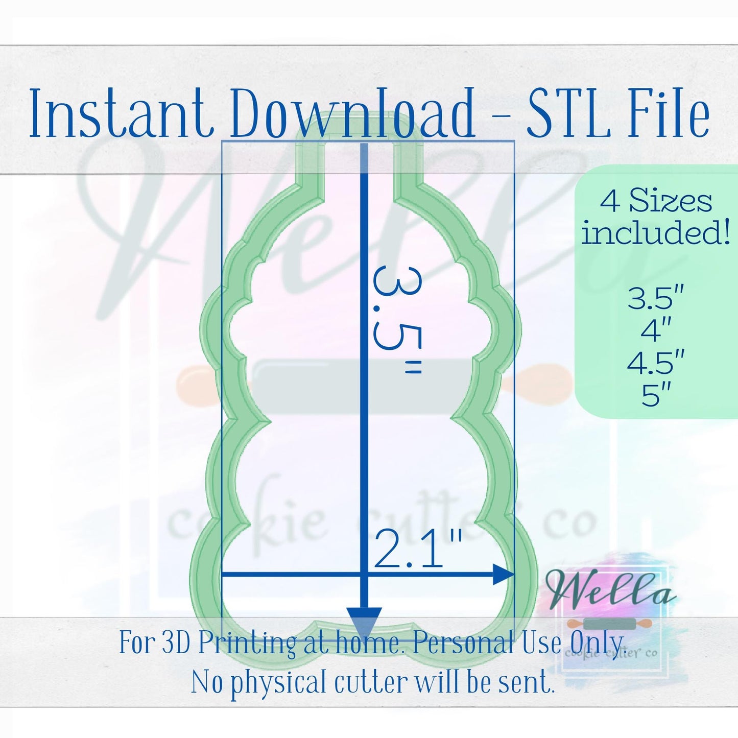 Digital STL File - Bear Coffee Drink Cookie Cutter - 4 Sizes Included 3.5" 4" 4.5" & 5"