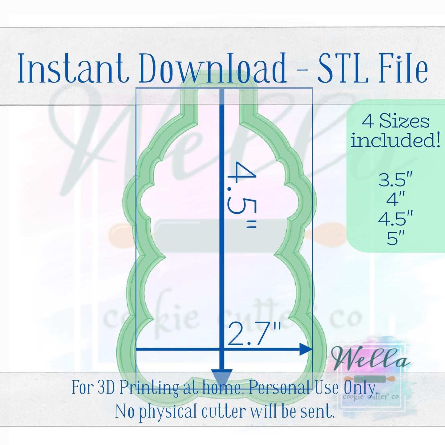 Digital STL File - Bear Coffee Drink Cookie Cutter - 4 Sizes Included 3.5" 4" 4.5" & 5"