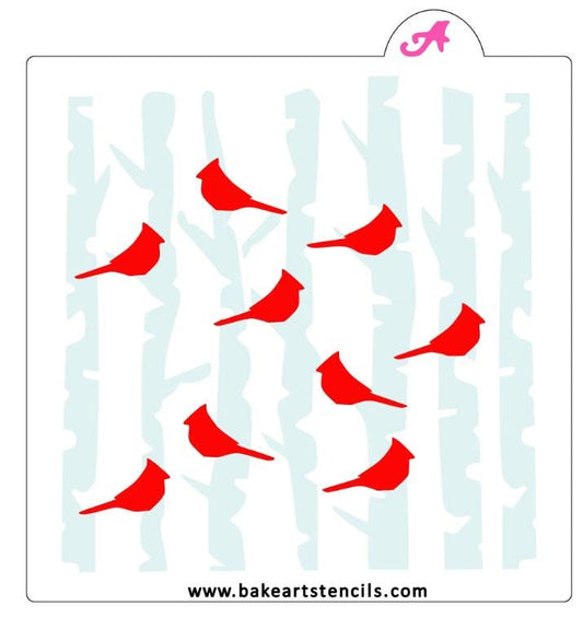 Birch Tree Birds Stencil Set