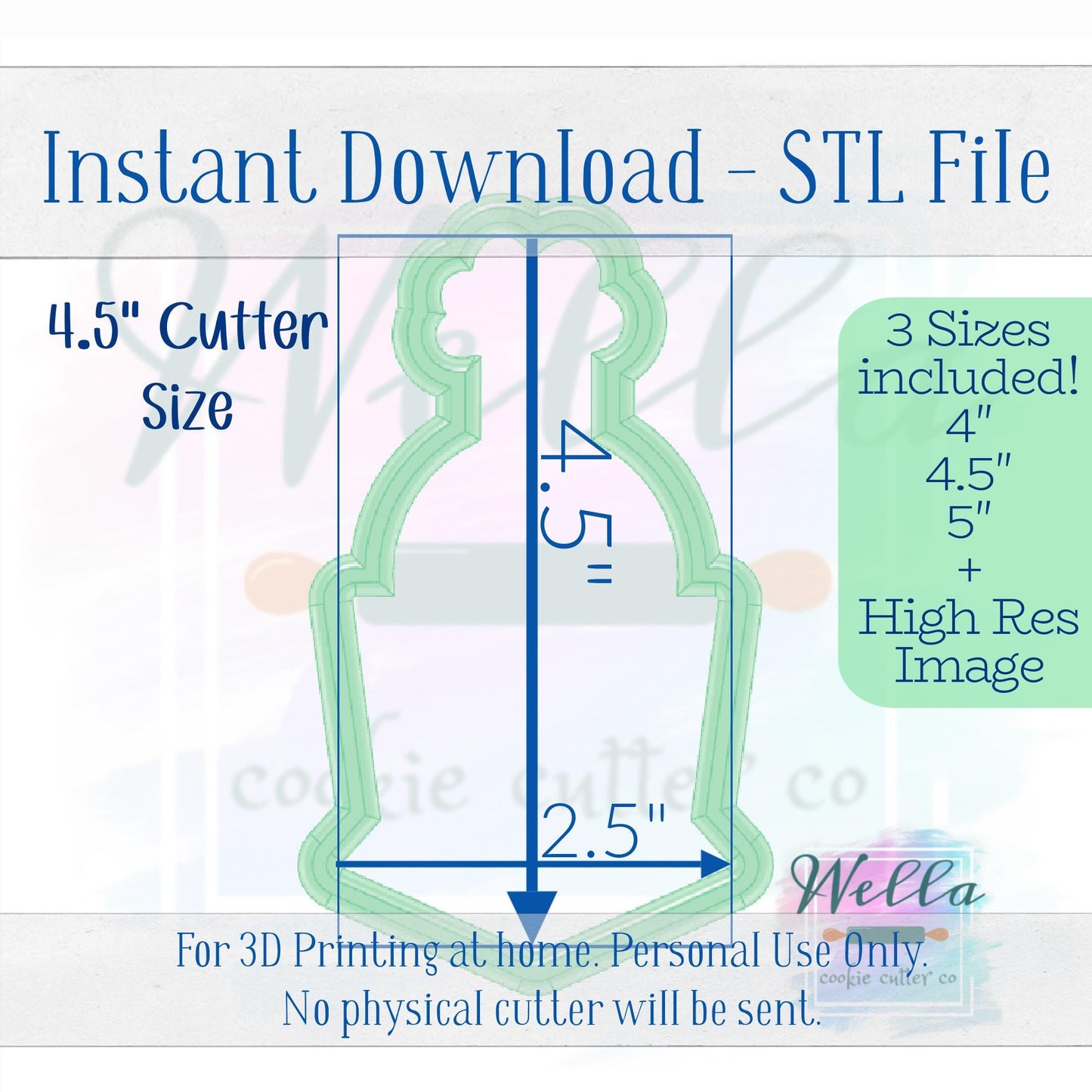Digital STL File - Holiday Train Front View Cookie Cutter - 3 Sizes Included