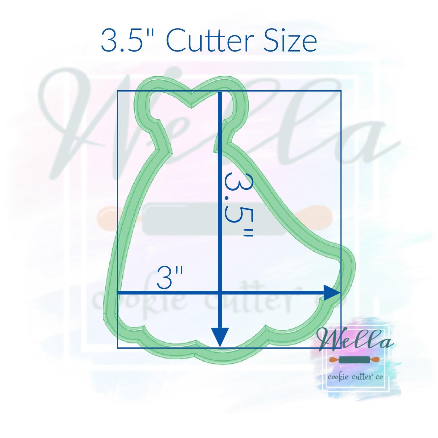 Christmas Ballgown Dress Cookie Cutter