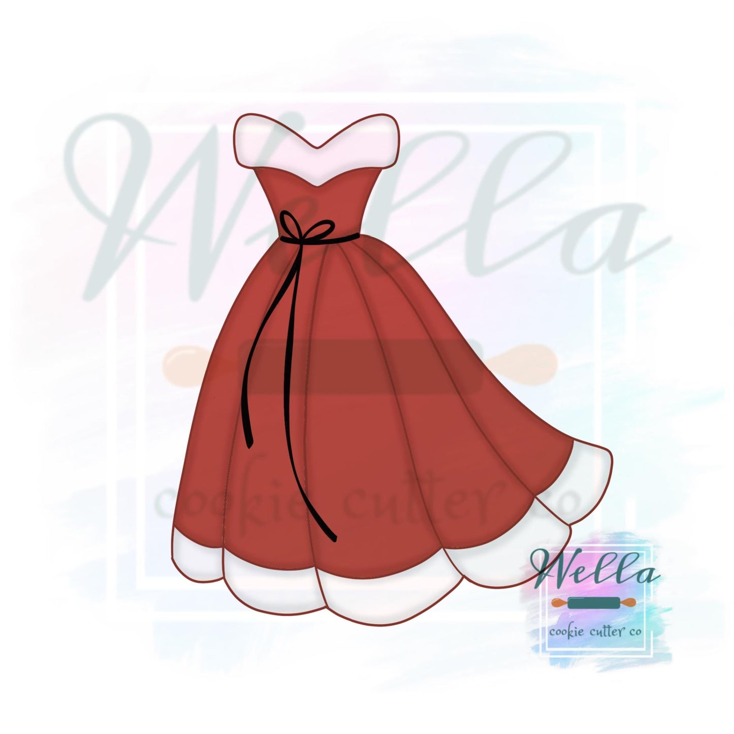 Christmas Ballgown Dress Cookie Cutter