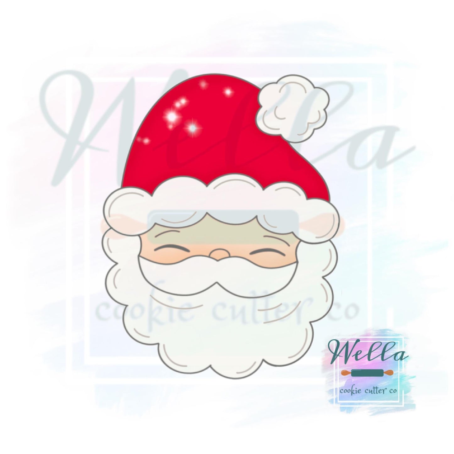 Santa and Mrs. Clause Set #1 Cookie Cutters with Optional Stencil Guides