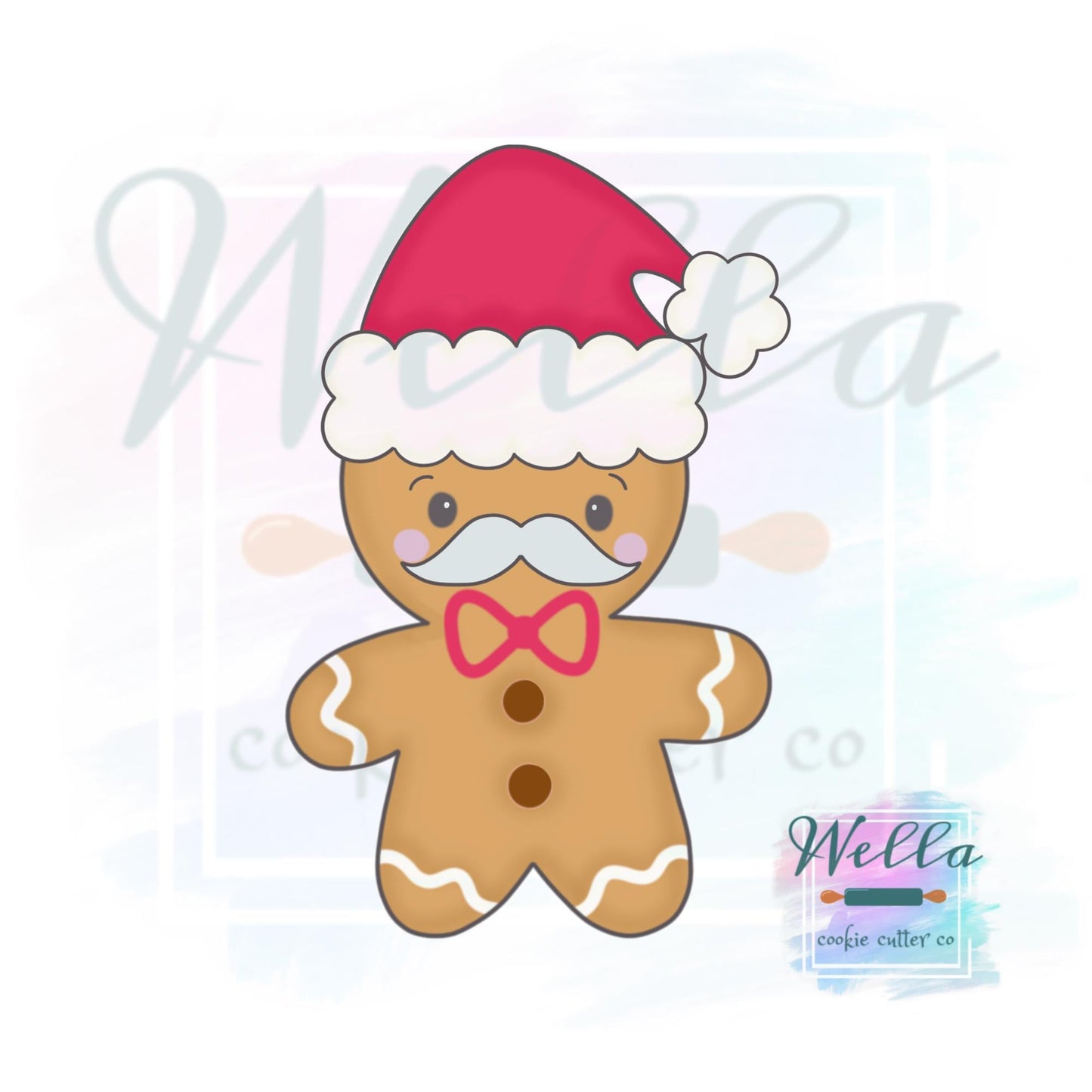 Gingerbread Man with Santa Hat Cookie Cutter