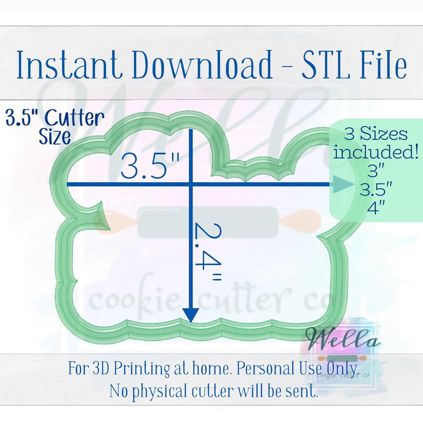 Digital STL File - Graduation Class of 2025 Cookie Cutter - 2 Sizes: 3.5" & 4"
