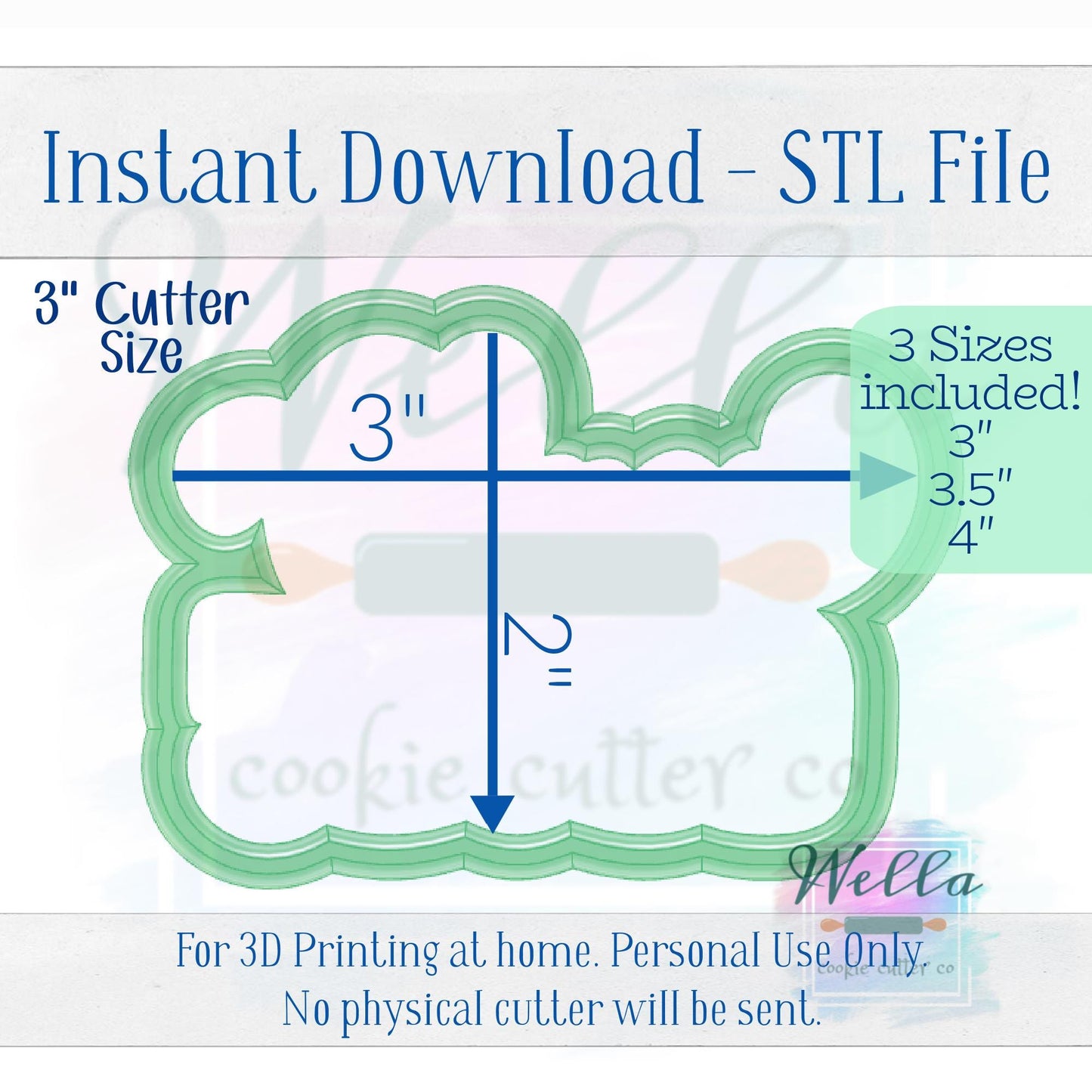 Digital STL File - Graduation Class of 2025 Cookie Cutter - 2 Sizes: 3.5" & 4"