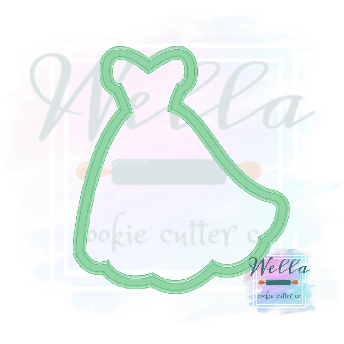 Christmas Ballgown Dress Cookie Cutter