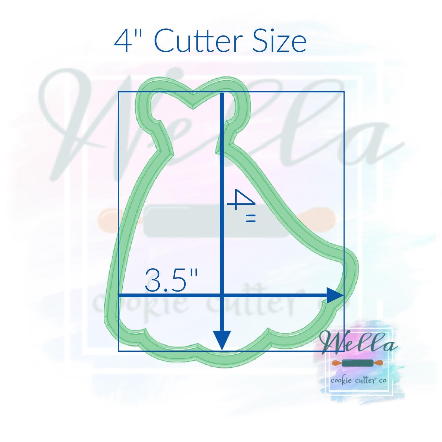 Christmas Ballgown Dress Cookie Cutter