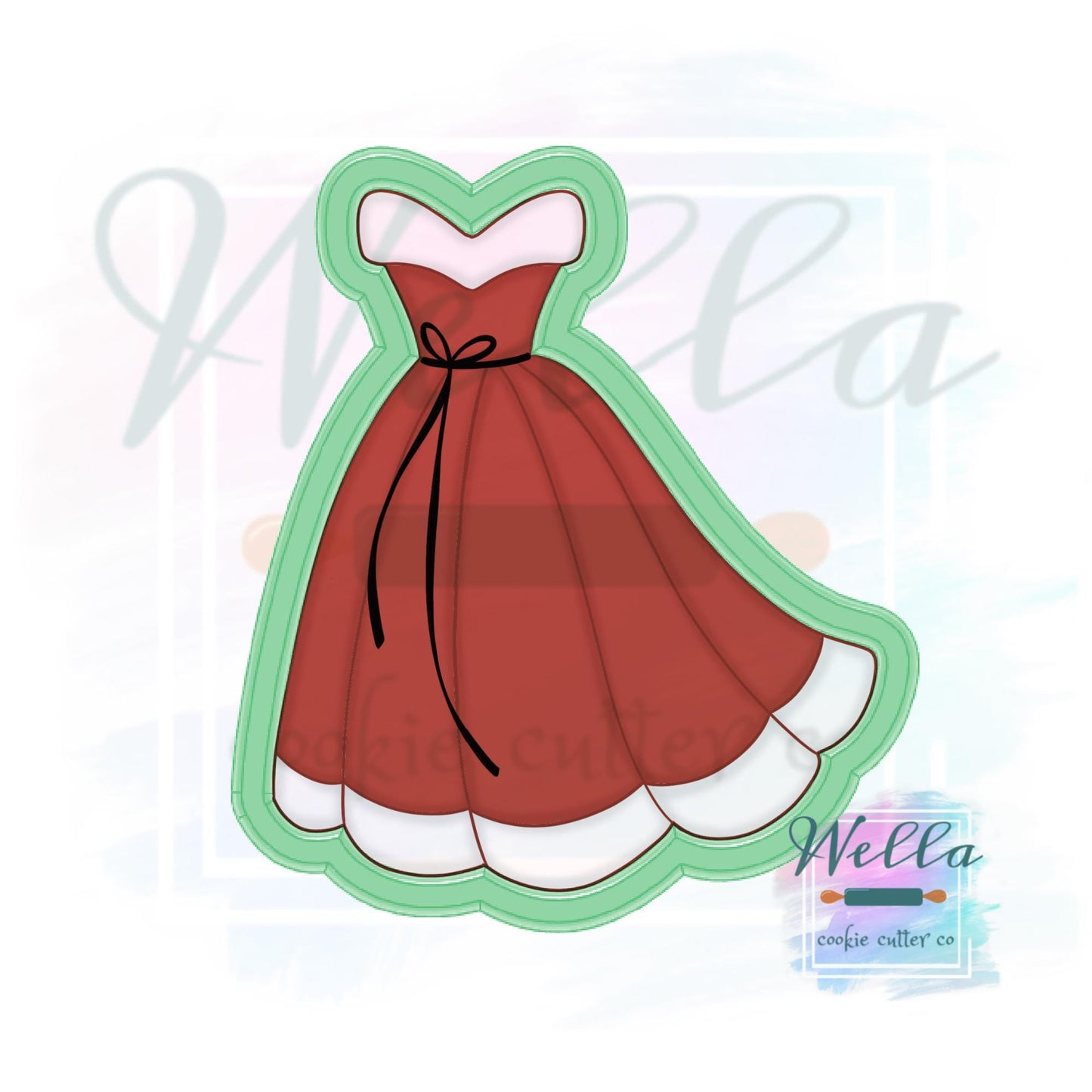 Christmas Ballgown Dress Cookie Cutter