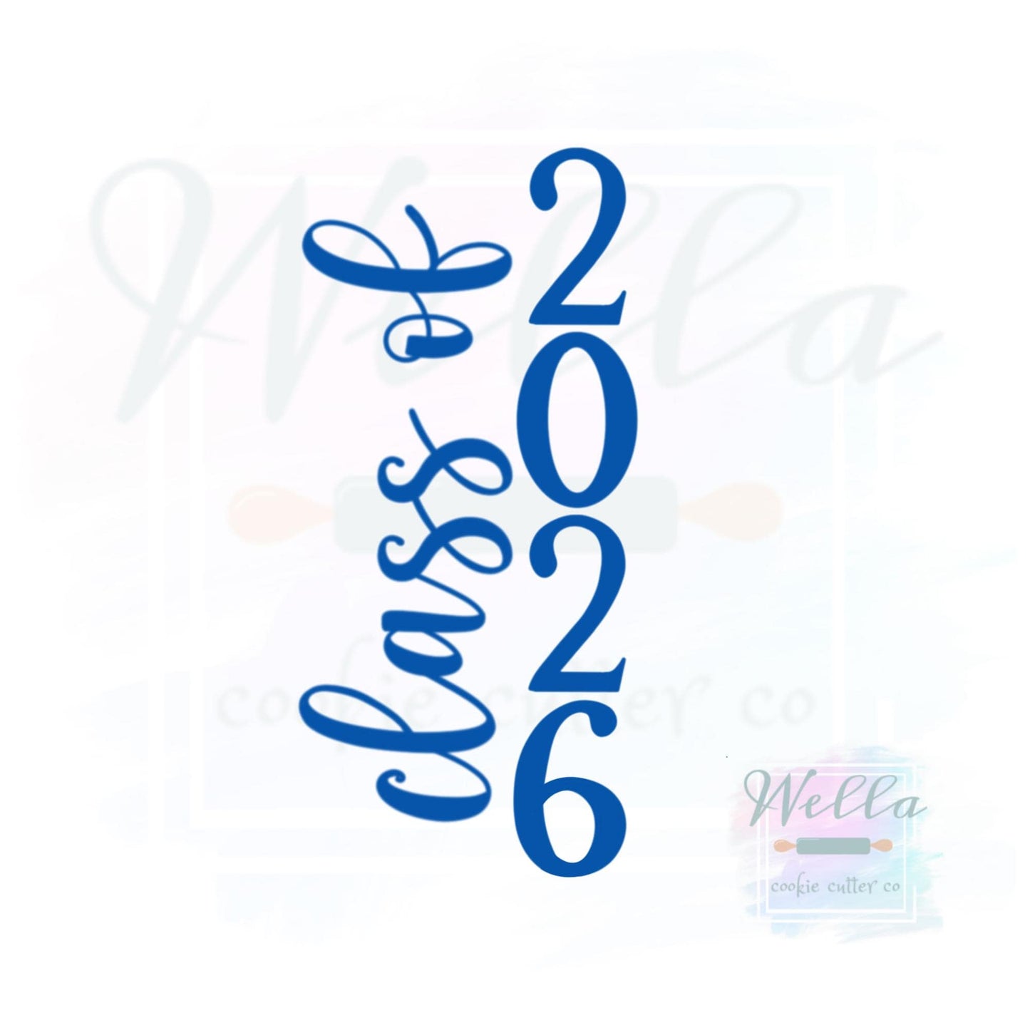 Graduation Class of 2026 #3 Skinny Cookie Cutter with Optional Stencil