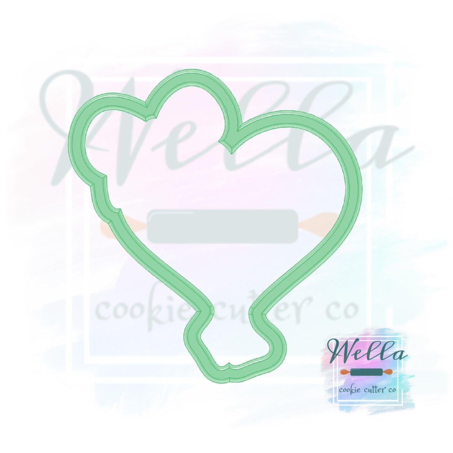 Ribbon Heart Plaque with Bow Cookie Cutter