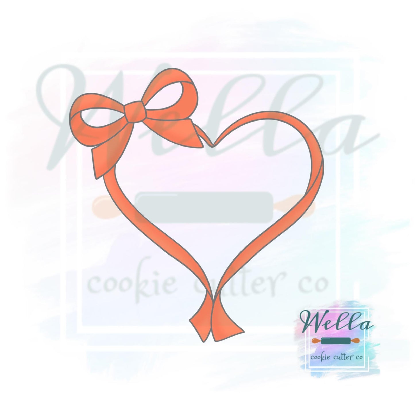 Ribbon Heart Plaque with Bow Cookie Cutter