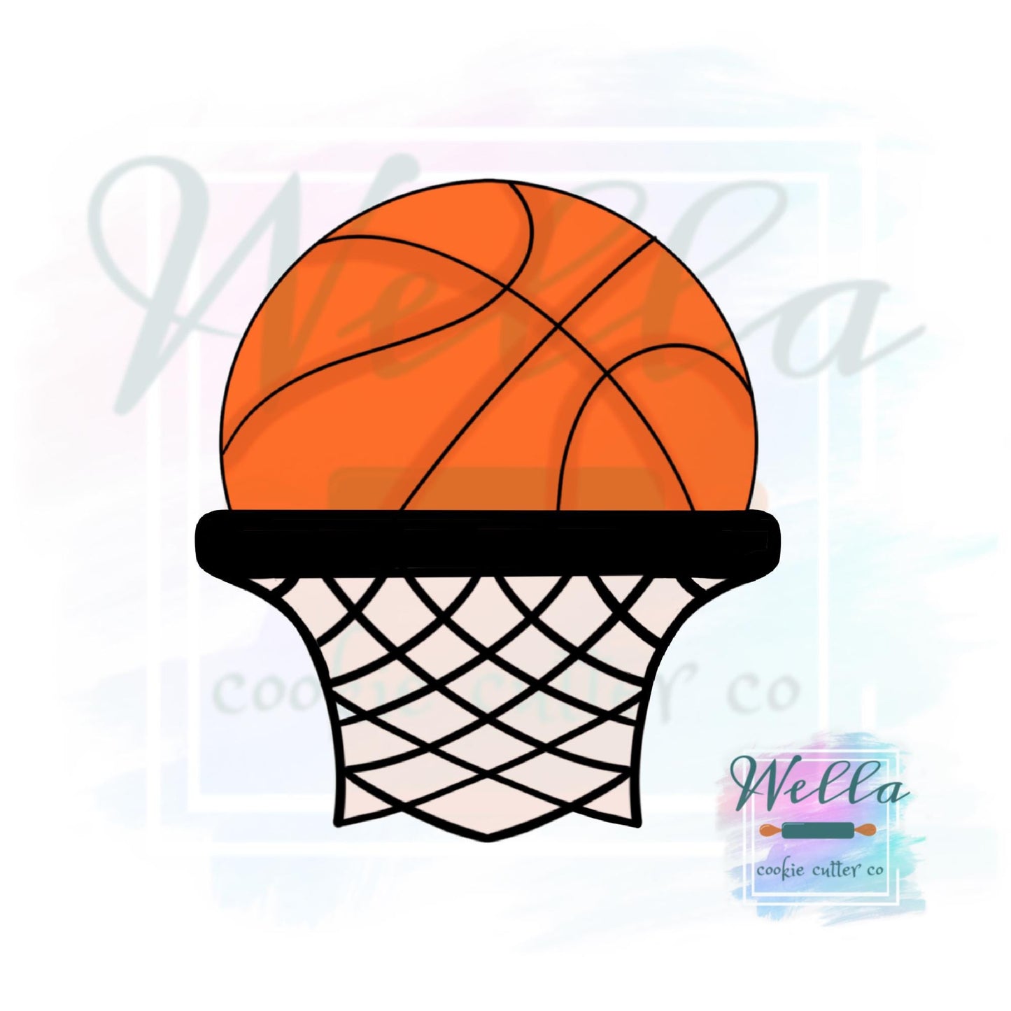 Basketball in Hoop Cookie Cutter