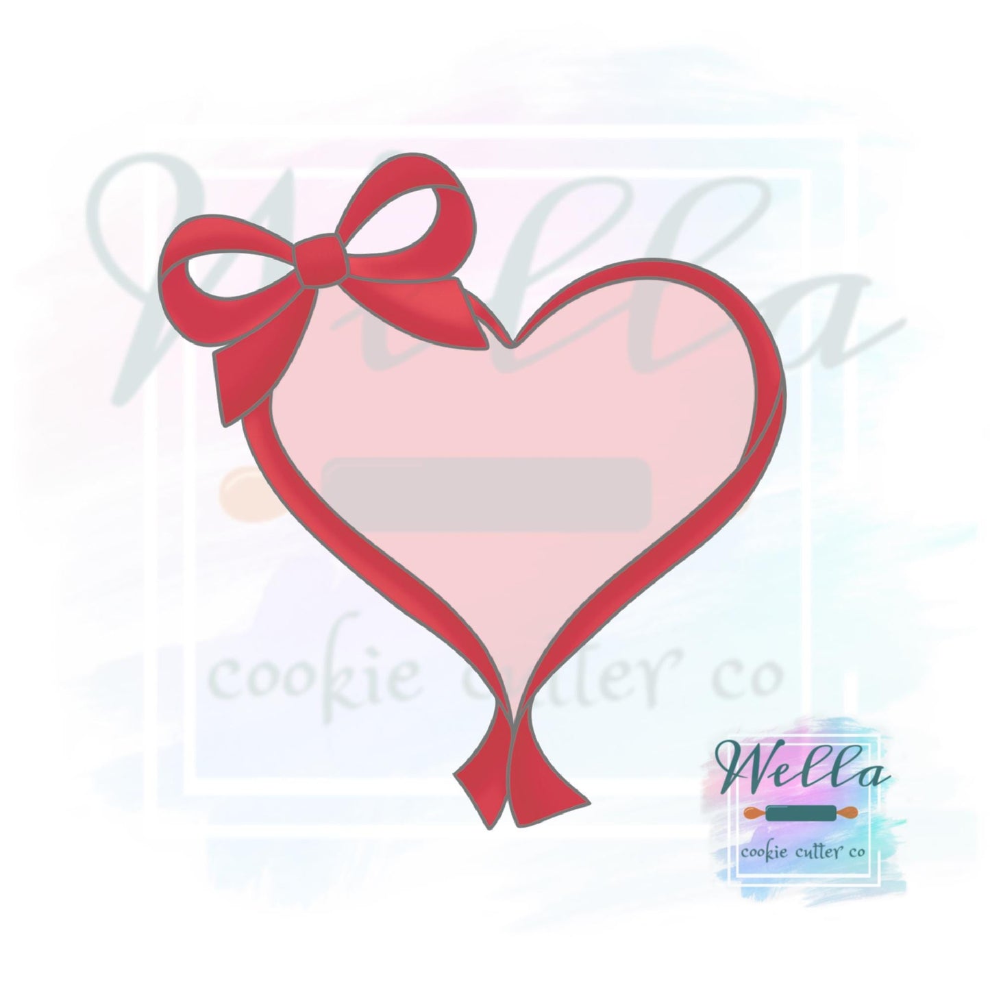Ribbon Heart Plaque with Bow Cookie Cutter