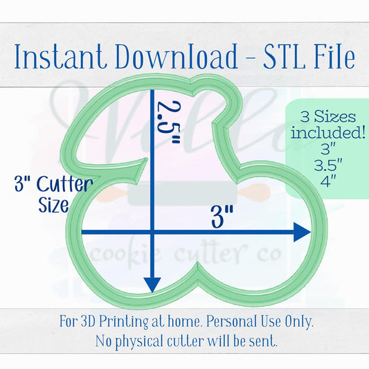 Digital STL File - Cherries with Leaf Cookie Cutter - 3 Sizes Included