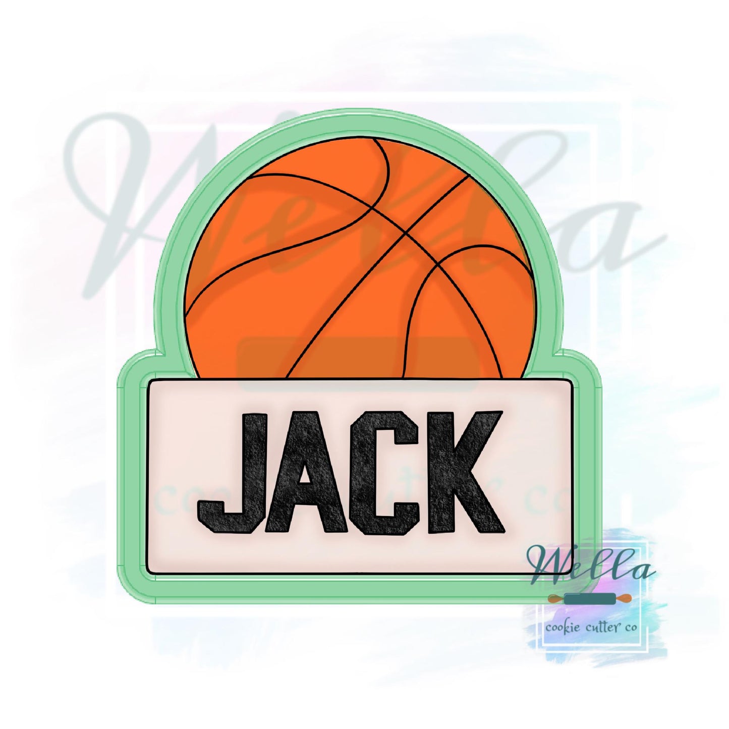 Basketball Name Plaque Cookie Cutter