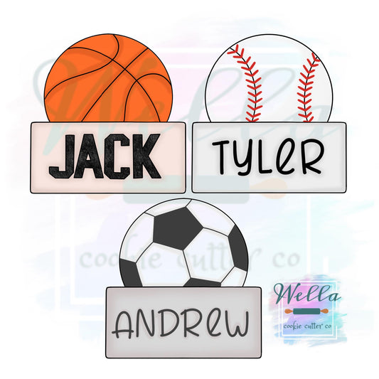 Basketball Name Plaque Cookie Cutter