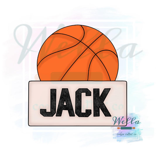 Basketball Name Plaque Cookie Cutter