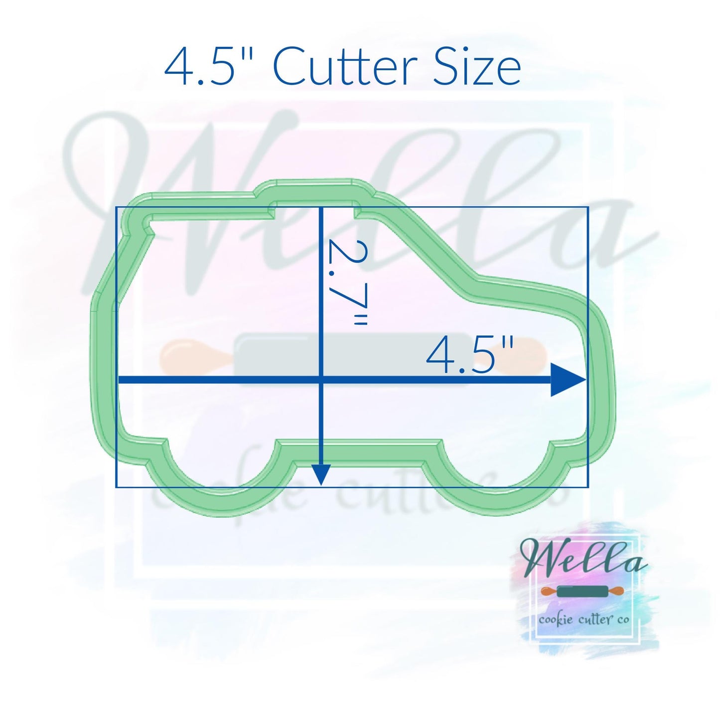 Police SUV Cookie Cutter with Optional Stencil Guide