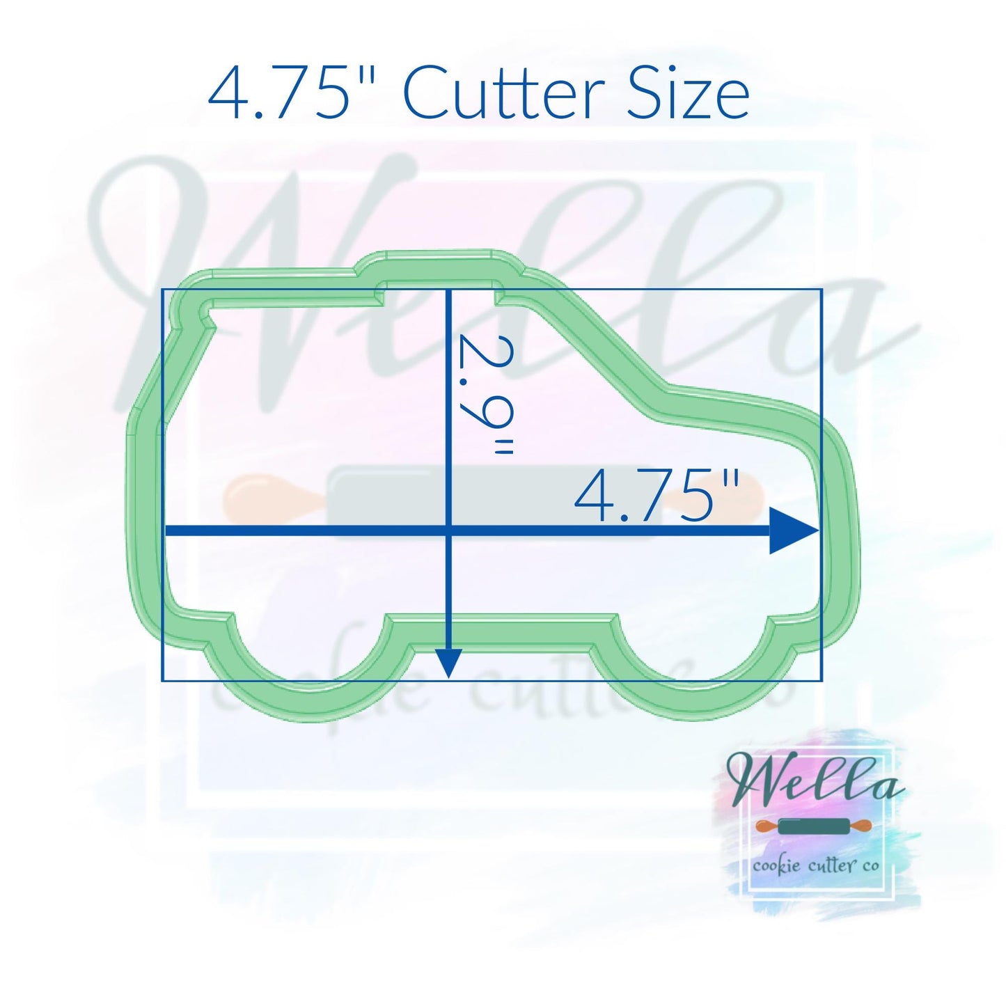 Police SUV Cookie Cutter with Optional Stencil Guide
