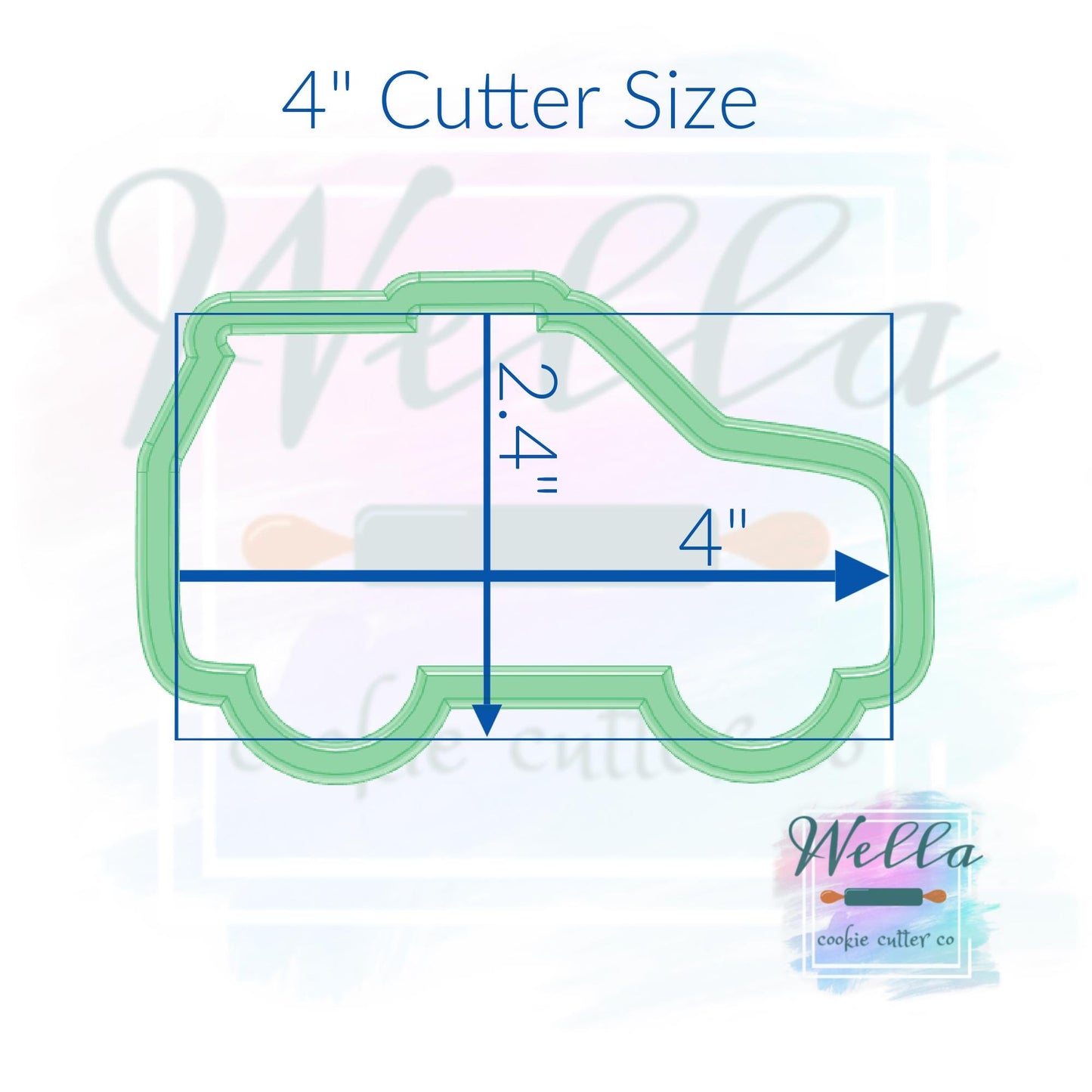 Police SUV Cookie Cutter with Optional Stencil Guide