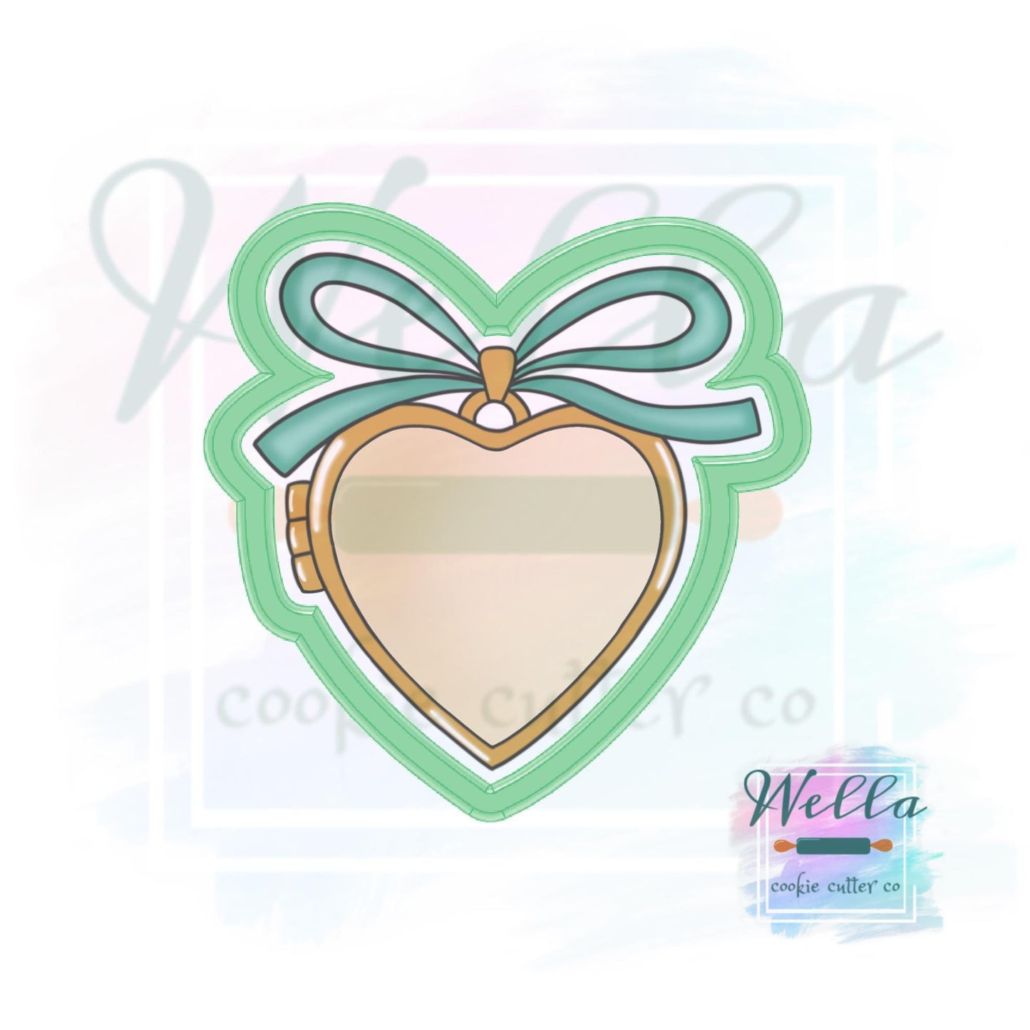 Heart Locket with Bow Cookie Cutter
