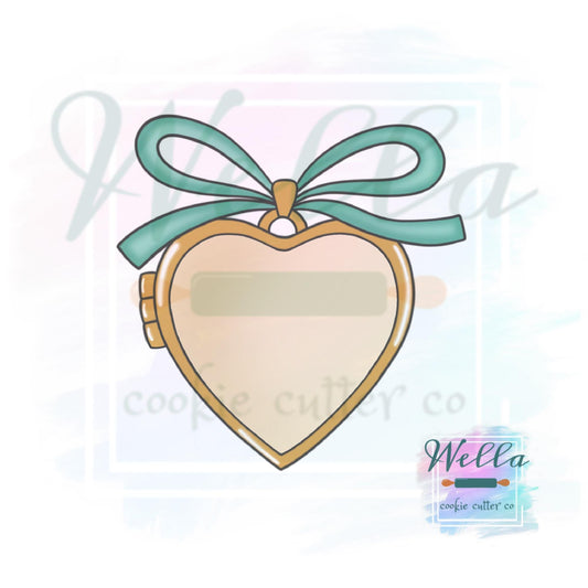 Heart Locket with Bow Cookie Cutter