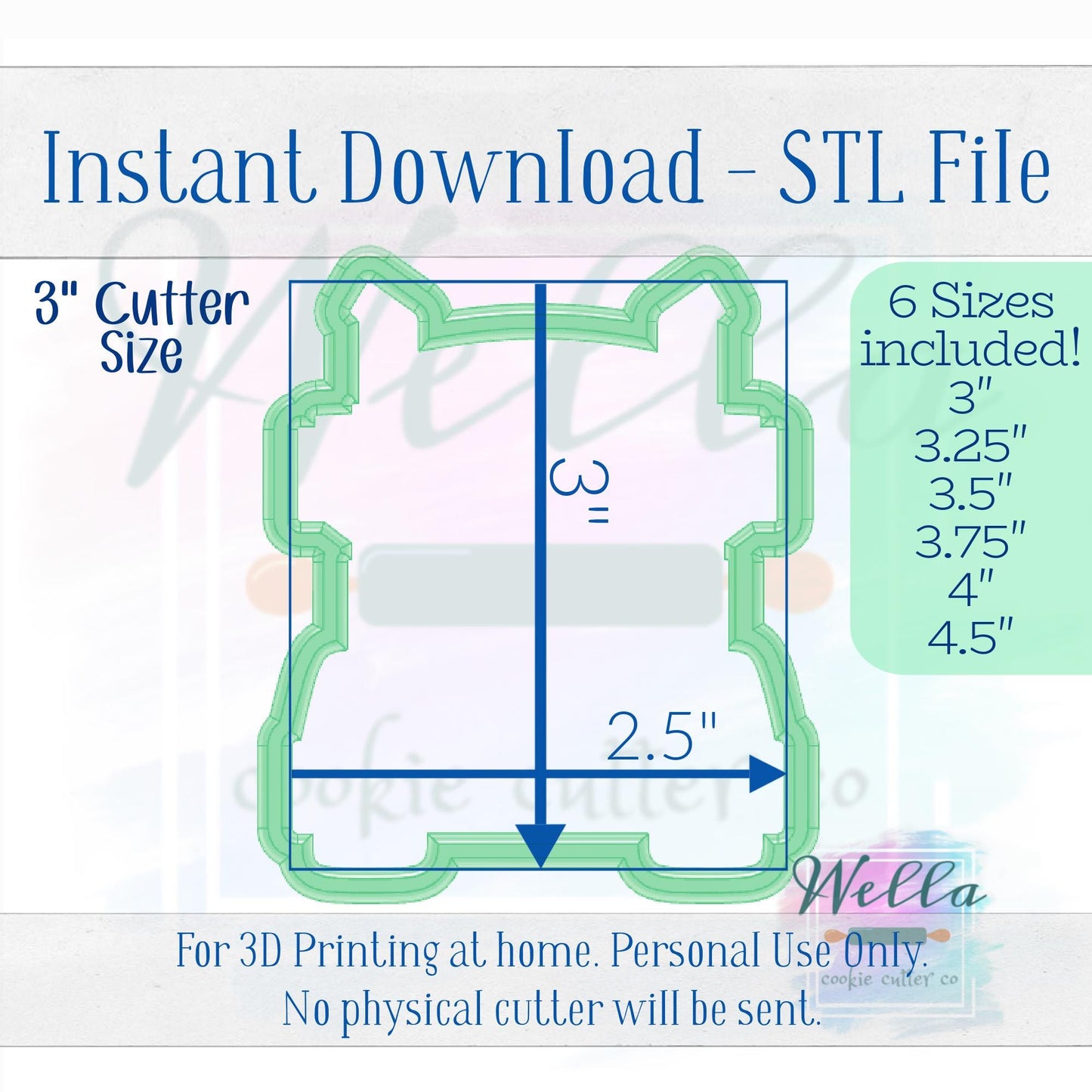 Digital STL File - Semi Truck Front Cookie Cutter - 6 Sizes Included