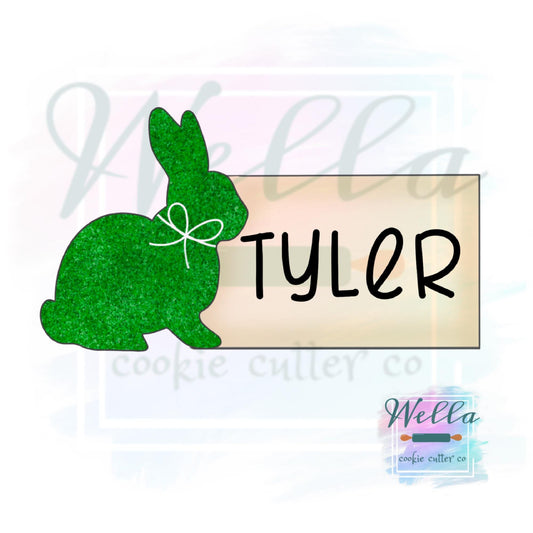 Moss Bunny Name Plaque Cookie Cutter