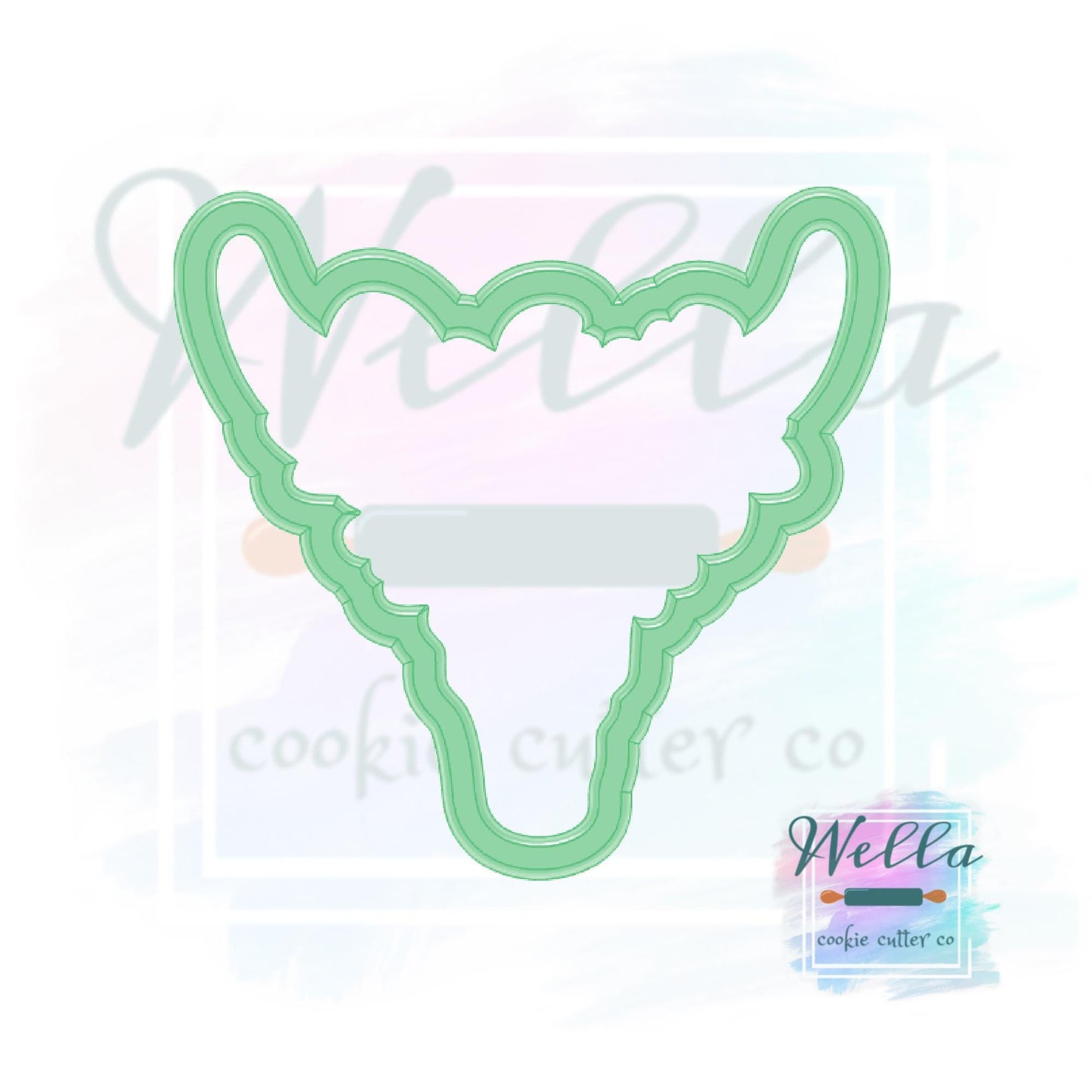 Floral Cow Skull Cookie Cutter