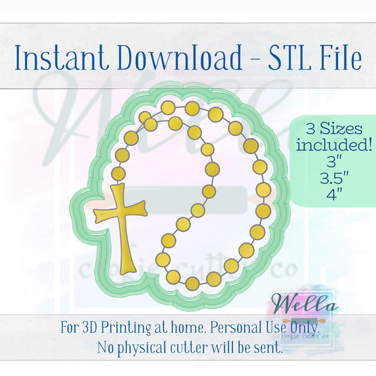 Digital STL File - Rosary Beads Cookie Cutter - 3 Sizes Included