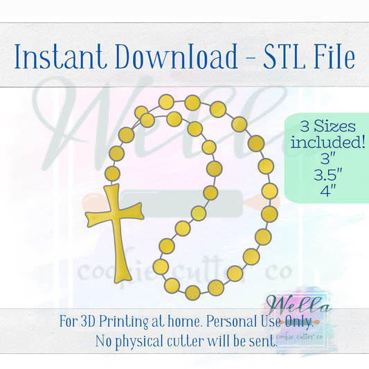 Digital STL File - Rosary Beads Cookie Cutter - 3 Sizes Included