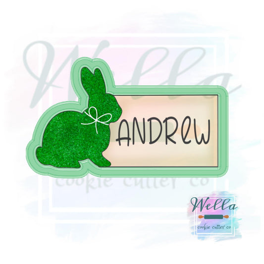 Moss Bunny Name Plaque Cookie Cutter
