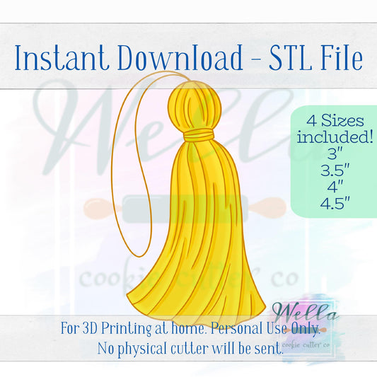 Digital STL File - Graduation Tassel #2 Cookie Cutter - 4 Sizes