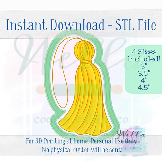 Digital STL File - Graduation Tassel #2 Cookie Cutter - 4 Sizes