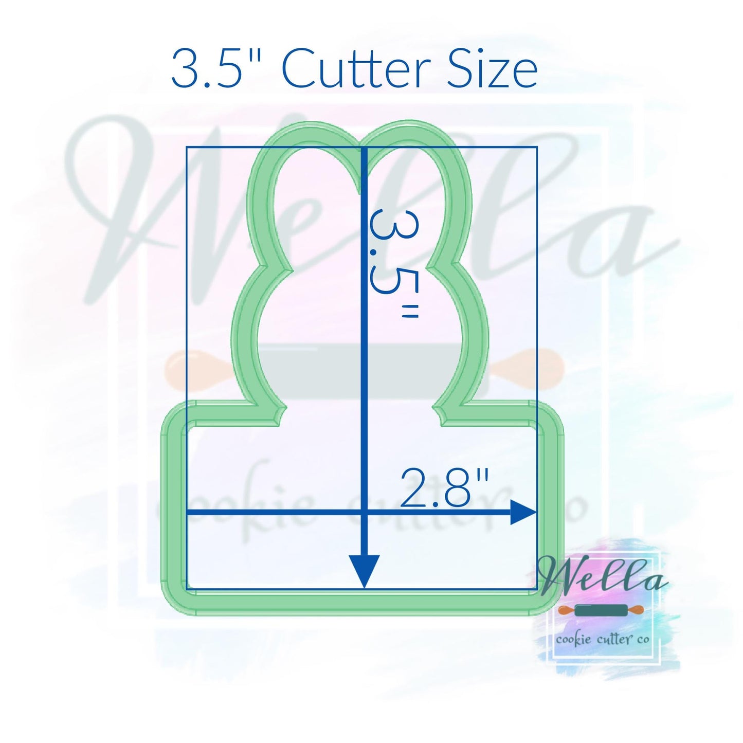 Marshmallow Bunny Name Plaque #2 Cookie Cutter