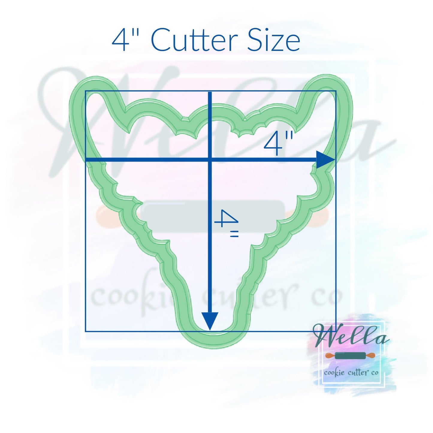 Floral Cow Skull Cookie Cutter